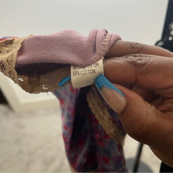 Women y2k Cami Top Medium‎ Purple Lace Fairy Ethereal Coquette Dainty Floral - Picture 9 of 9